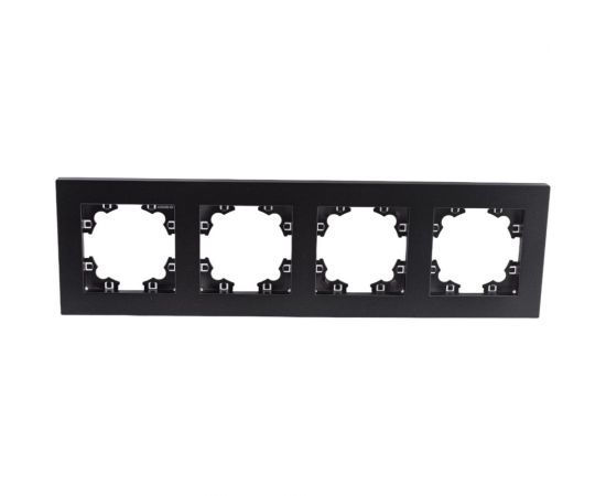 Четырехместная горизонтальная рамка UNIVersal серия афина графит еврослот A0046-Gr – изображение 3