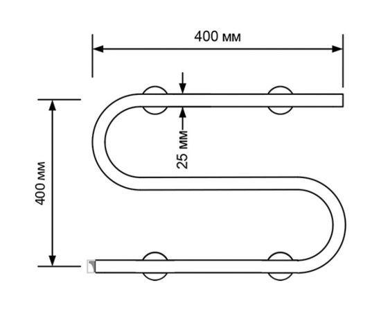 Электрический полотенцесушитель Zox S 40x40 кнопочный выкл, 100 Вт 541714 – изображение 4