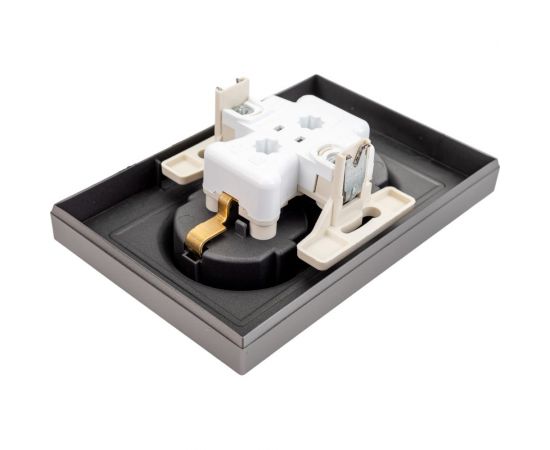 Розетка Schneider Electric AtlasDesign Сталь с/з двойная, 16А, в сборе SE ATN000924 – изображение 4