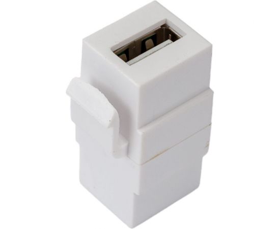 Вставка LANMASTER Keystone USB 2.0, тип A, мама-мама, 180 градусов, белая LAN-OK-USB20-AA/V-WH – изображение 5