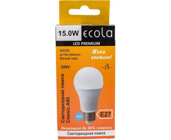 Светодиодная лампа Ecola classic LED Premium 15,0W A60 220-240V E27 4000K композит 120x60 D7SV15ELY – изображение 6