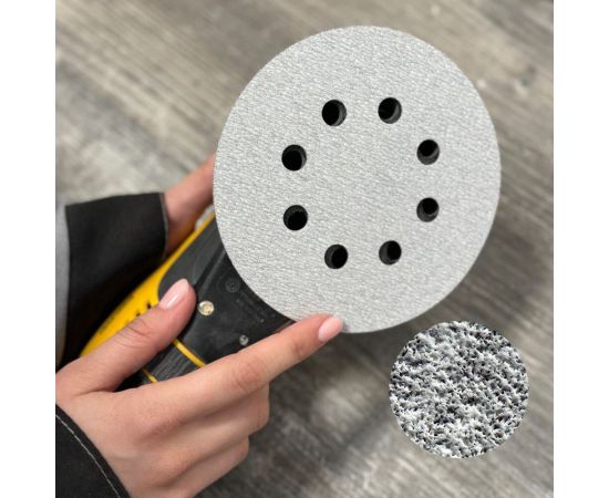 Диск шлифовальный White на бумажной основе 8 отверстий, 125 мм, Р120 Abraforce 164922 – изображение 9