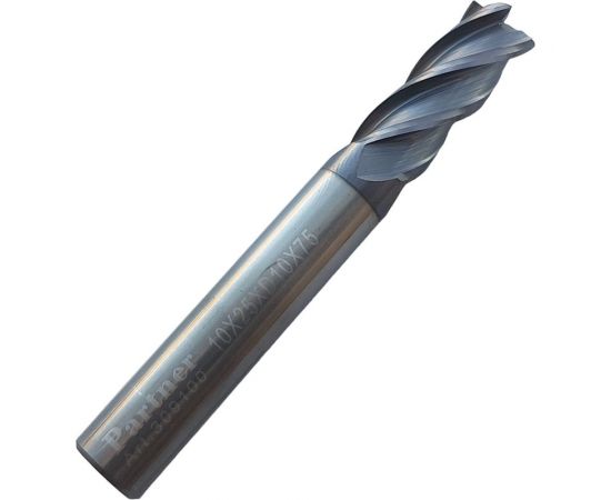 Фреза концевая твердосплавная универсальная до 45 НRC Серия 309 (10х25х75 мм; 4-х перая; AlTiN; хв-к 10 мм) Partner 309100 
