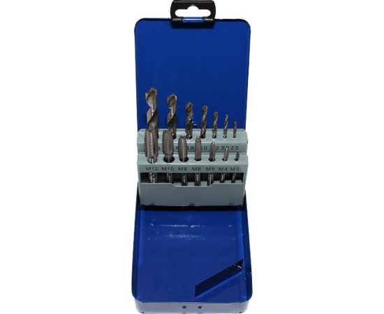 Резьбонарезной набор CNIC из 7 метчиков М3-М12 и 7 сверл d2.5-d10.3 в мет.ф.14 поз SM014-3 65510 