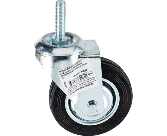 Колесо промышленное поворотное с роликовым подшипником на резьбе без тормоза (D100 мм; М12) Tech Tech-Krep 148532 