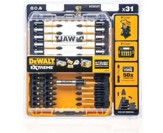 Набор бит и насадок FLEXTORQ 31 предмет DEWALT DT70737T-QZ 