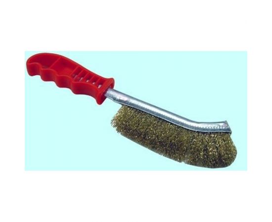 Зачистная щетка CNIC 89801 1-рядная, 260 мм, с пластмассовой ручкой, латунированная проволока, d=0,35мм 29749 