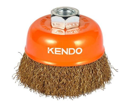 Щетка чашечная с гофрированной проволокой 75 мм, М14 KENDO 76002629 