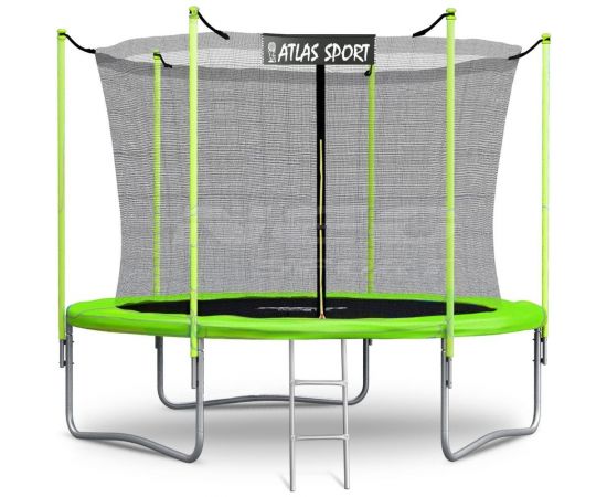 Батут Atlas Sport 312 см со внутренней сеткой и лестницей GREEN 2071000403113 