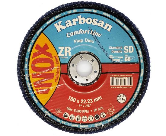 Диск лепестковый INOX 180х22 мм низкой плотности Karbosan 82820 