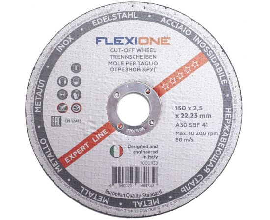 Круг отрезной по металлу и нержавейке (150х2.5х22.23 мм; A30 SBF41) Flexione 10001138 