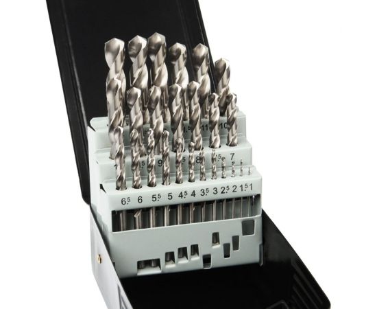 Набор сверл по металлу HSS-G 25 шт, 1-13 мм x 0.5 мм, DIN 338, шлифованные D.BOR D-TD-338-HSS-MS1-25 