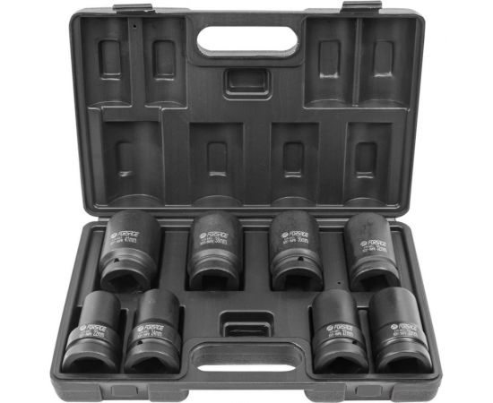 Набор головок ударных глубоких 6-гранных 8 шт, 22, 24, 27, 30, 32, 36, 38, 41 мм, 1, в кейсе f-8081-5mpb Forsage 54608 – изображение 2