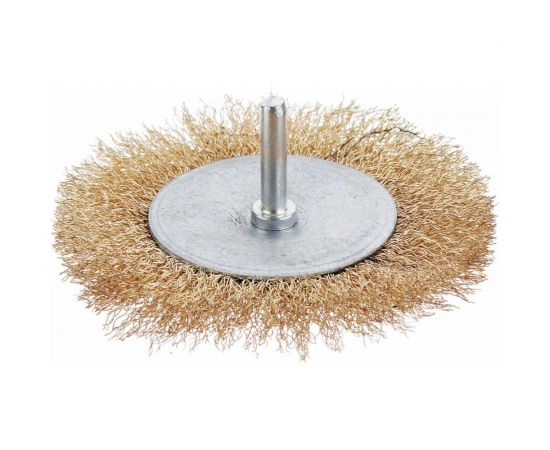 Щетка металлическая со шпилькой для дрели (100 мм; плоская) ЕРМАК 656-008 – изображение 2