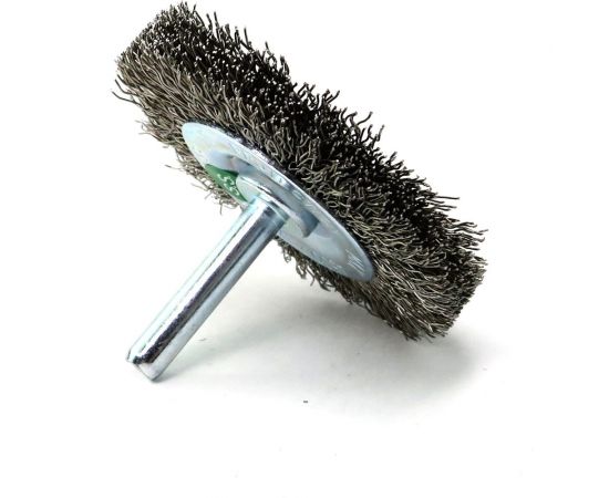 Щетка для дрели дисковая 63x10 мм, с хв-м 6 мм, гофрированная нержавеющая сталь 0.30 мм 13-172 EuroBrush EB-D63SS – изображение 3