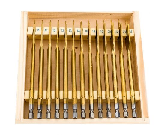 Набор перовых сверл по дереву 6-8-10-12-13-14-16-18-19-20-22-24-25 мм, 13 шт Gigant Gpd-13 – изображение 3