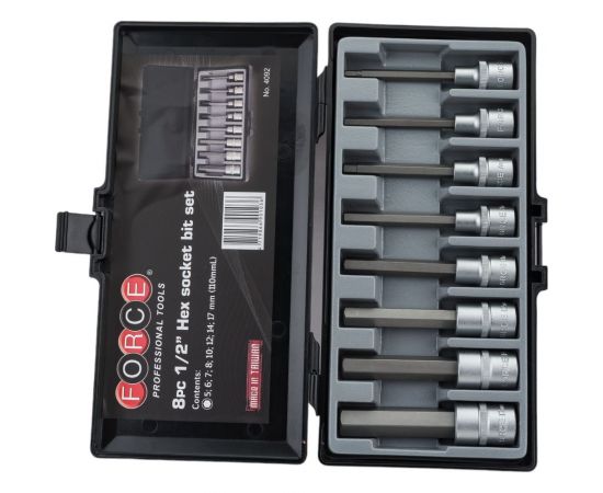 Набор головок-бит HEX 1/2" 8 шт. FORCE4092 – изображение 3