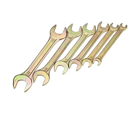 Набор рожковых ключей REXANT 6-17 мм, 6 шт желтый цинк 12-5843-2 – изображение 3