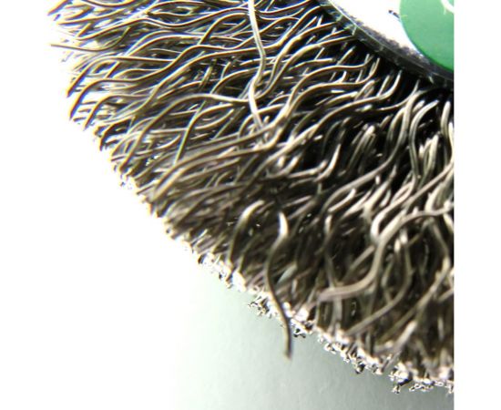 Щетка для дрели дисковая 63x10 мм, с хв-м 6 мм, гофрированная нержавеющая сталь 0.30 мм 13-172 EuroBrush EB-D63SS – изображение 4