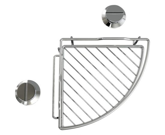 Полка-решетка для ванной Fora Atlant угловая, на присосках A035 – изображение 4