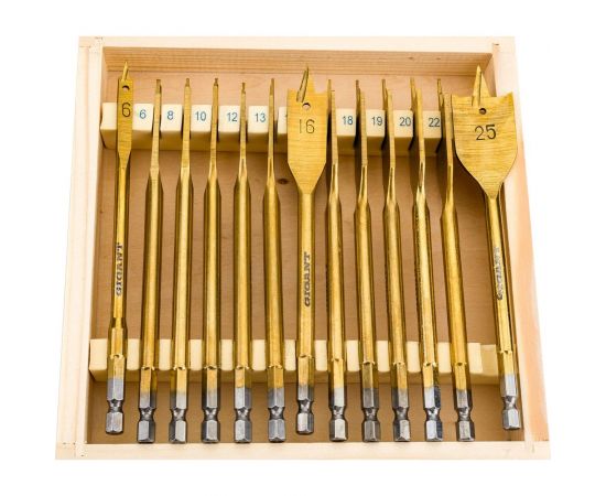 Набор перовых сверл по дереву 6-8-10-12-13-14-16-18-19-20-22-24-25 мм, 13 шт Gigant Gpd-13 – изображение 4