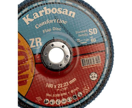 Диск лепестковый INOX 180х22 мм низкой плотности Karbosan 82820 – изображение 5