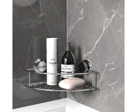 Полка-решетка для ванной Fora Atlant угловая, на присосках A035 – изображение 5