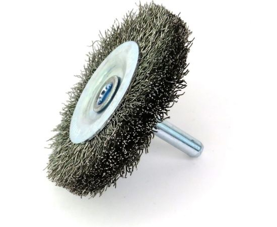 Щетка для дрели дисковая 63x10 мм, с хв-м 6 мм, гофрированная нержавеющая сталь 0.30 мм 13-172 EuroBrush EB-D63SS – изображение 6