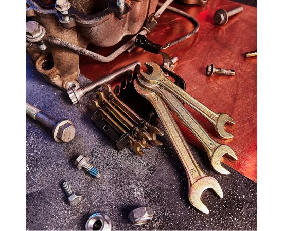 Набор рожковых ключей REXANT 6-17 мм, 6 шт желтый цинк 12-5843-2 – изображение 9