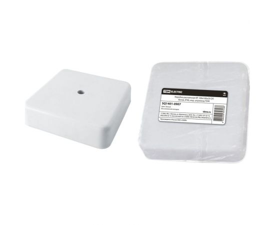 Распаечная коробка TDM КР 100x100x29 ОП белая, IP40, инд. штрихкод SQ1401-0907 