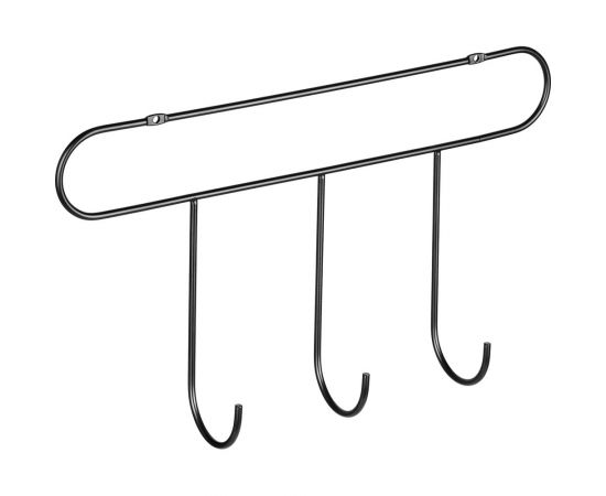 Планка Moroshka Minima с 3 крючками, 36x5,4x21 см, цвет черный 930-013-01 