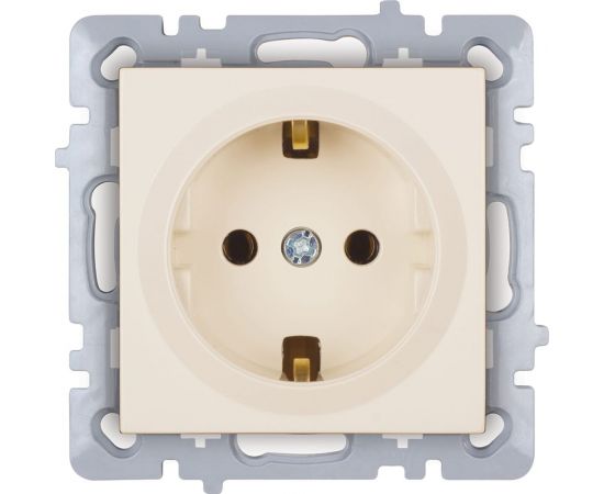 Механизм 1-местной розетки Nilson СУ с заземлением, moda-advantage кремовый, 20122417 