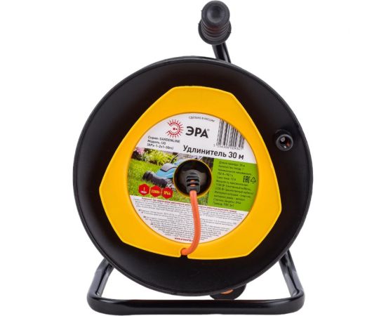 Силовой удлинитель ЭРА RPx1-2x1-30 m, на пластиковой катушке, без заземления, 1 гнездо, 30м, ПВС 2x1 Б0046833 