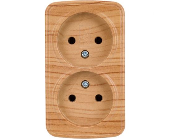 2-местная розетка EKF Минск ОП 10А без заземления, светлое дерево EGR10-102-30 