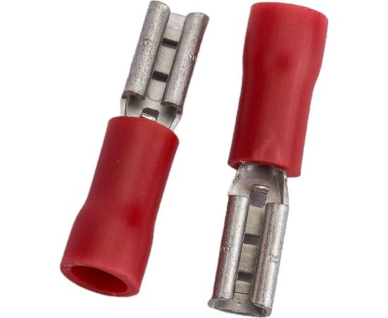 Плоский изолированный наконечник KLR RRD-1288 с манжетой мама 2,8x0,8 Красный НУ=100шт 6501288 