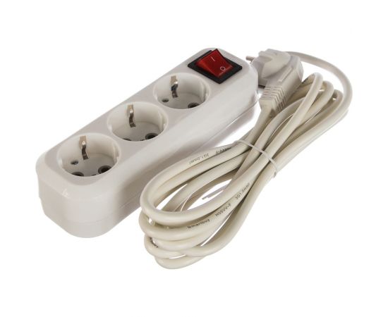 Удлинитель Smartbuy 3 гнезда 3 метра 16А/3,5кВт с выкл. и заземлением ПВС 3х1,0 SBE-16-3-03-ZS 