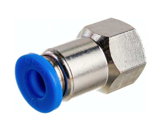 Фитинг цанговый прямой с внутренней резьбой 1/8F для трубки диаметром 6 мм SHPI PCF 06-R01 