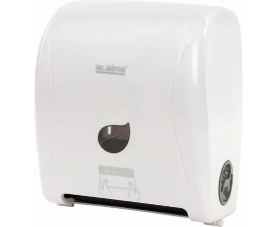 Диспенсер для полотенец в рулонах ЛАЙМА PROFESSIONAL ECO Система Н1, механический, белый 606550 