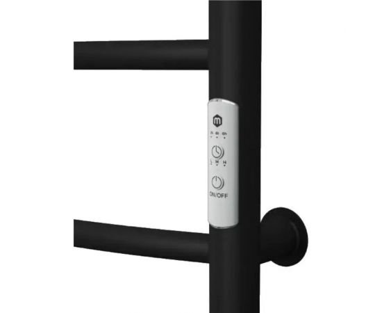 Электрический полотенцесушитель Маргроид с полкой, из стали, встроенный диммер, правый ТЭН, В10 80x50см, черный 4690569263426 – изображение 2