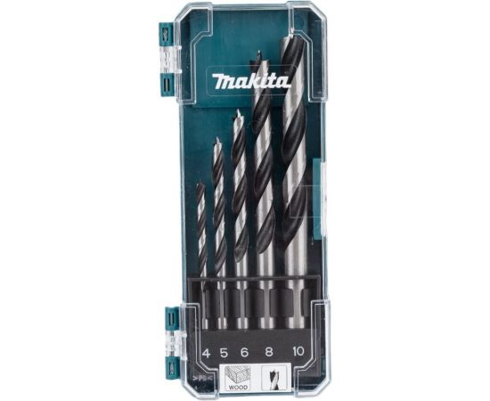 Набор сверл по дереву (5 шт.; 4,5,6,8,10 мм) Makita D-72861 – изображение 2