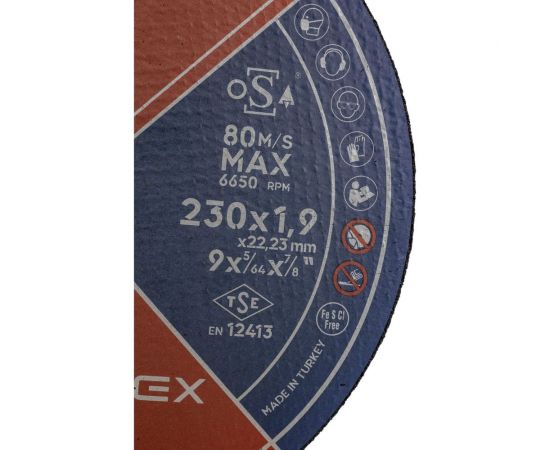 Круг отрезной круг INOX A060TBF 230x1.9x22 мм, Т41, нержавеющая сталь, металл Interflex 4079231910 – изображение 2