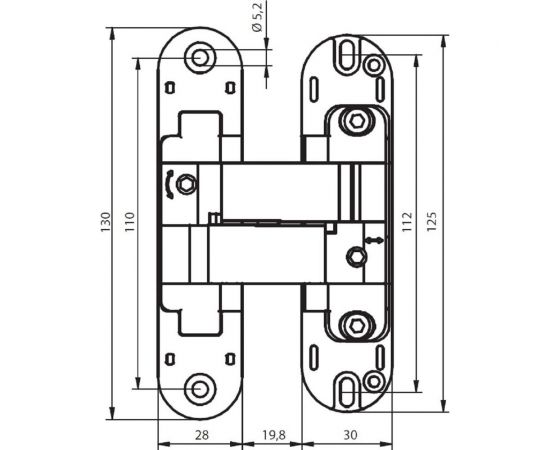 Скрытая петля MORELLI HH-3 PC цвет - хром 9010008 – изображение 2