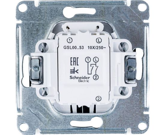 1-клавишный механизм выключателя Schneider Electric скрытой проводки Glossa 10А IP20 5а 10AX антрацит GSL000753 – изображение 2