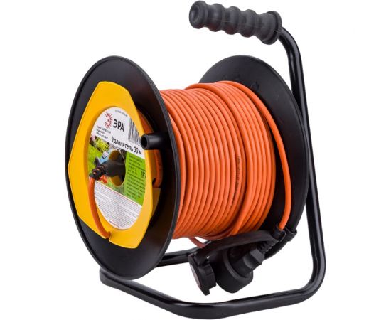 Силовой удлинитель ЭРА RPx1-2x1-30 m, на пластиковой катушке, без заземления, 1 гнездо, 30м, ПВС 2x1 Б0046833 – изображение 2