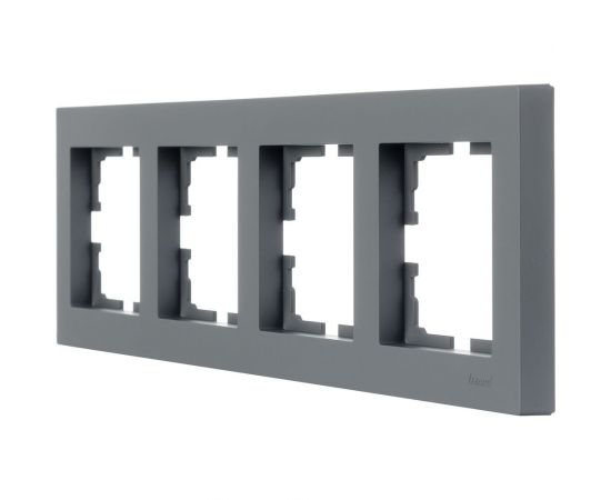 4-ая горизонтальная рамка Lezard VESNA без вставки, графит 742-3400-149 – изображение 2