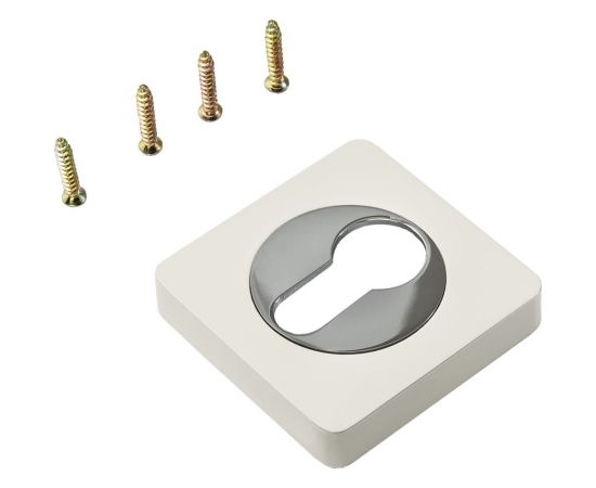 Квадратная накладка РЕНЦ на цилиндр белый/хром ET 02 W/CP – изображение 2