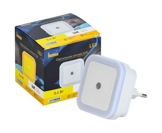 Светильник-ночник IEK 018 квадрат, датчик освещенности, 220В LDNN8-018-SQ-P-00-S-K01 – изображение 3