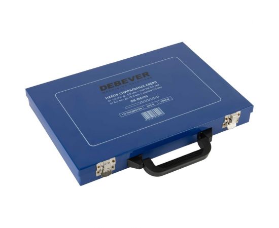 Набор сверл спиральных по металлу 1-10 мм, HSS, DIN 338, 170 шт DeBever DB-DG170 – изображение 3