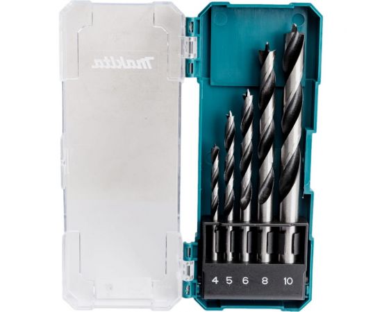 Набор сверл по дереву (5 шт.; 4,5,6,8,10 мм) Makita D-72861 – изображение 3