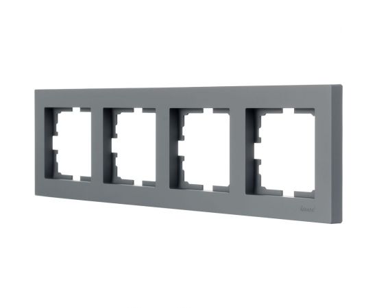 4-ая горизонтальная рамка Lezard VESNA без вставки, графит 742-3400-149 – изображение 3